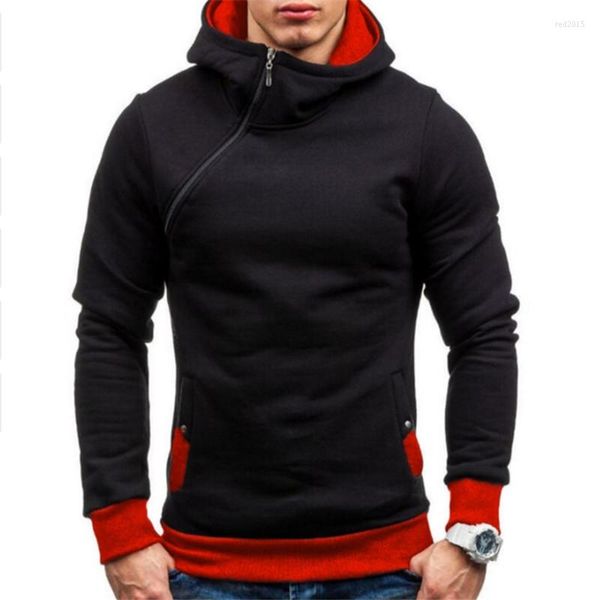 Herren Hoodies Frühling Herbst Männliche Mode Trainingsanzug Sweatshirt Hoody Herren Zweck Tour Hoodie Oblique Zipper Solide Farbe