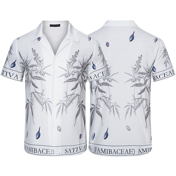 2023 Designer-Hemd für Herren, Button-Up-Hemden, Buchstaben-Bowling-Hemd, Hawaii-Blumen-Freizeithemden, Herren-Slim-Fit-Kurzarmkleid, hawaiianisches T-Shirt M-3XL