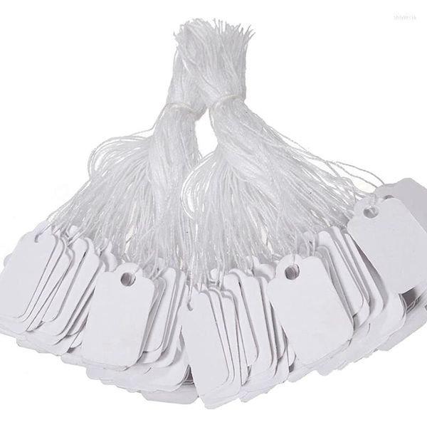 1000 (23 x 13 mm) Mücevher Giyim Ekran Paketi için Yazılabilir String White Etiketli Hediye Sarma Fiyat Etiketi
