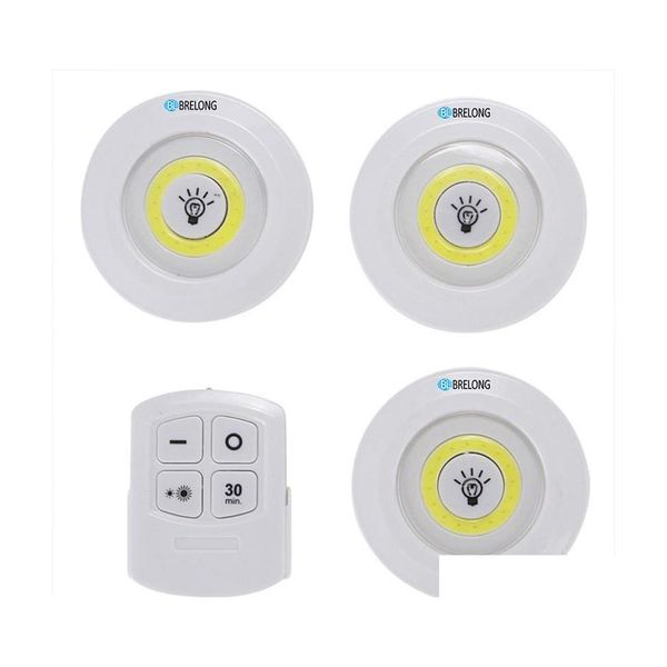 Luzes noturnas Arm￡rio de LED de Brelong Light Light Remote Control Dimmable L￢mpada de parede interna Branca adequada para o guarda -roupa do porta -malas Drop DH8WD