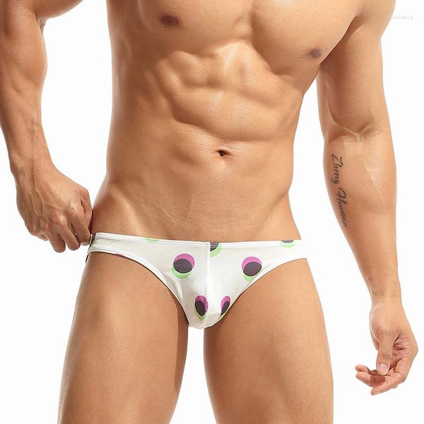 Unterhosen Einfache Verpackung Mann Höschen Dot Spot Briefs Großhandel Sexy Mode Männer Niedrige Taille Dreieck Unterwäsche 6 Stück