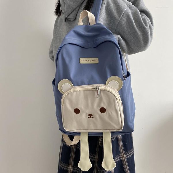 Schulbeutel Koreanisch Kawaii Bär Rucksäcke Teenager Mädchen wasserdichte niedliche Cartoon Student 2023 Notebook Rückenpaket Frauen Mochilas
