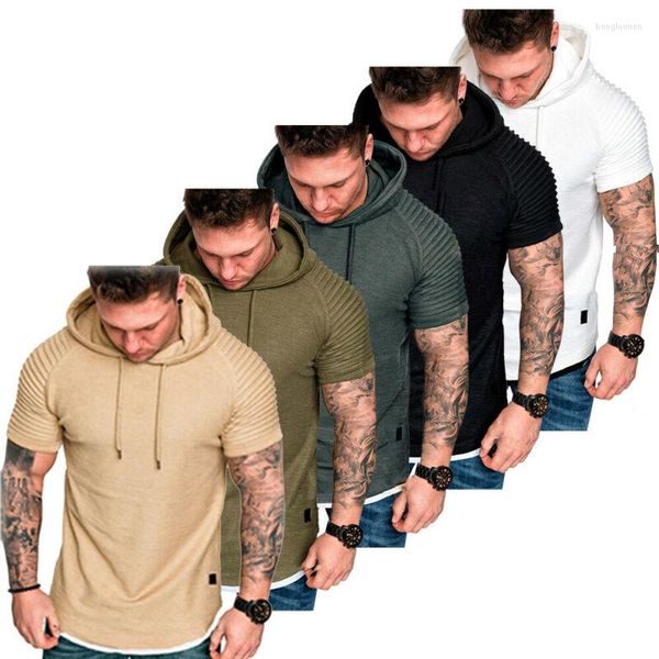 Herren Hoodies Herren Muscle Hoodie Tank Top Fitnessstudio Workout ärmellose T-Shirt Bodybuilding Tops