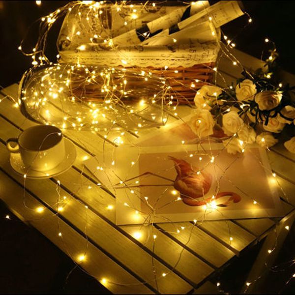 Crestech168 batteriebetriebene LED-Lichterkette, wasserdicht, Kupferdraht, 2,1 m, 20 LEDs, Glühwürmchen, sternenklare Mondlichter für Hochzeit, Party, Schlafzimmer, Terrasse, Weihnachten (warmweiß).