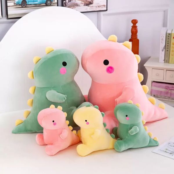 Travesseiro de dormir para crianças pequenos dinossauros bonecos de pelúcia boneca fofa de dragão