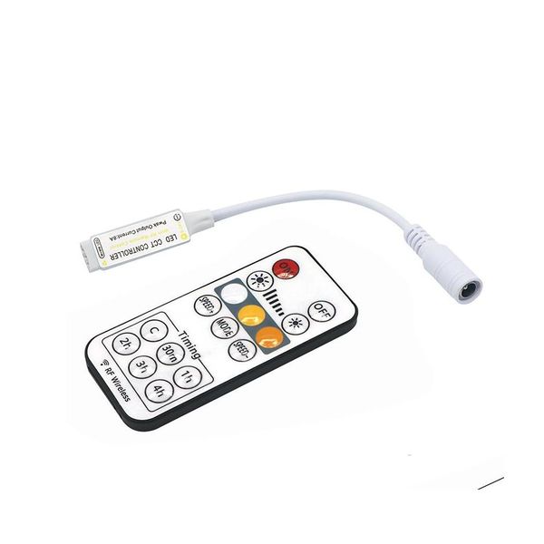 Dimmers Mini 16 Keys LED CCT Remote Controller com configura￧￣o de tempo DC524V RF Tempo sem fio Ajuste 4pin f￪mea Drop Drop Drop Light Dhzgn
