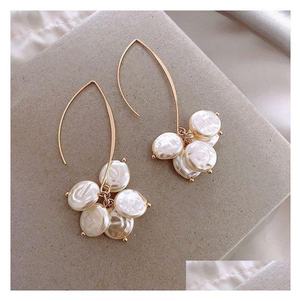 Dangle Chandelier Benzersiz Güney Kore Earhook High End Shell Küpe Mizaç Ins Küçük Kulak Aksesuarları Yeni Stil Shippi Dhchy