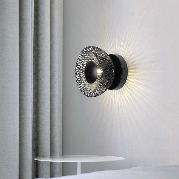 Lights New Italy Design Iron Mesh Sconce Lampada da parete per corridoio Corridoio Soffitto Camera da letto Testa in ceramica LED Decorazione per interni Illuminazione 0209