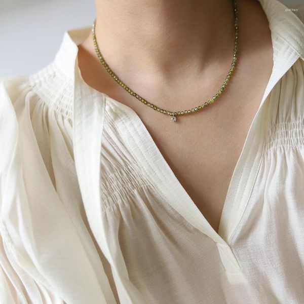 Choker Timeless Wonder Halskette mit glänzenden Zirkonia-Geo-Perlen für Damen, Designer-Schmuck, Punk, trendiges Geschenk, ins Koreanische Goth, Wicca 5627
