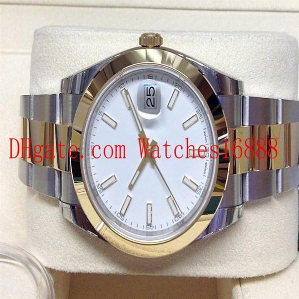 Mens Forist Watche Datejust 41 мм 126303 Bi Color Men's Men's Automatic Machinery Watch Белая циферблат из нержавеющей стали и желтого золота M234B