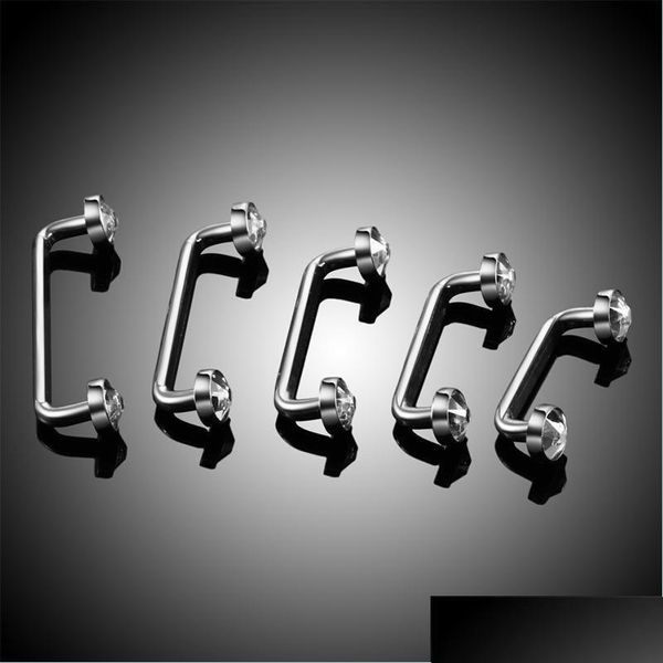 Augenbrauenschmuck Körper 1 Stück G23 Titan Innengewinde Kristall Edelstein Oberfläche Barbell Piercing Micro Dermal Anchor 1379 Drop Lieferung Dh3To