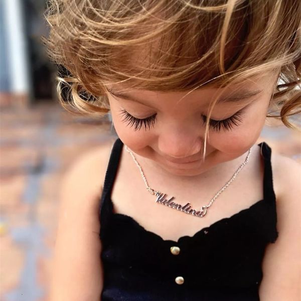 Gioielli DODOAI Collana con nome personalizzato per bambino Collana con ciondolo per bambini per bambini Numeri personalizzati per regalo per ragazze ragazzo 230208