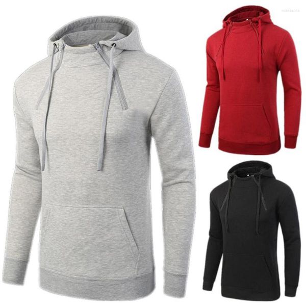 Herren Hoodies ZOAGG Mode Sport Frühling Herbst Casual Mantel Fleece Jacke Einfarbig Pullover Sweatshirt Slim Fit Männer Hoodie