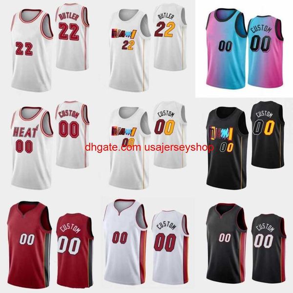 22 Jimmy Butler Tyler Herro Basketball-Trikots Bam Ado Dwyane Wade Victor Oladipo Duncan Robinson 2022/23 City Pink Edition Jersey Weiß