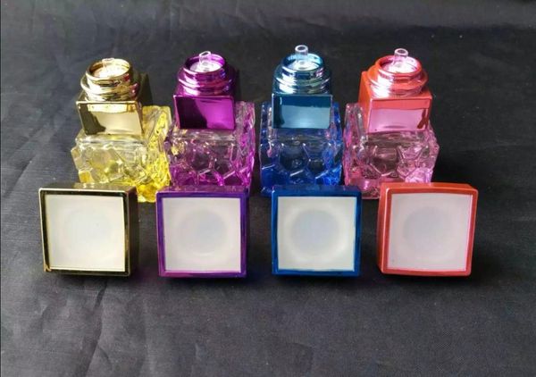 Mehrfarbige kleine Schachtel mit Alkohollampen-Glasbong-Zubehör, Großhandel mit Glasbong-Zubehör, Glas-Wasserpfeife, rauchfreie Wasserpfeife