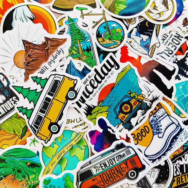 50pcs Açık Kamp Çıkartmaları Kürek Graffiti Çocuk Oyuncak Kaykay Araba Motosiklet Bisiklet Sticker Çıkartmaları Toptan