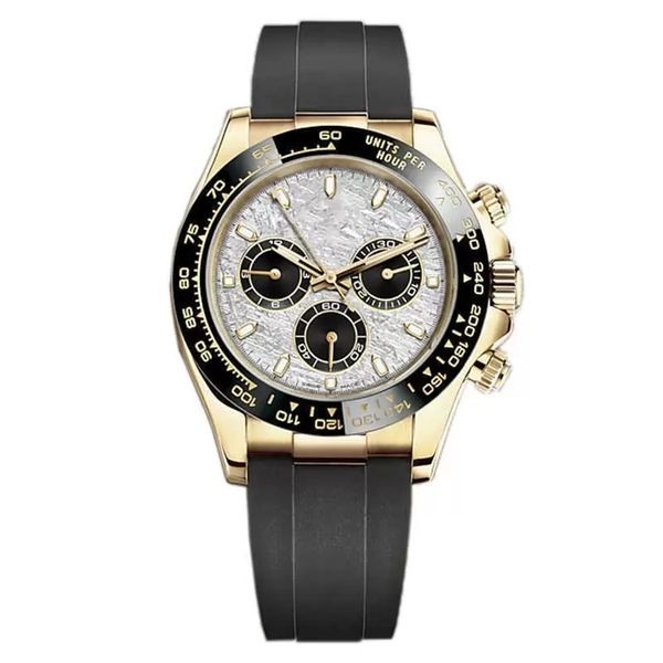 Com os relógios masculinos da caixa original M116515ln 40mm Dial Chocolate 18k Straia de borracha natural de ouro no cronógrafo 2813 Esportes de punho de pulso mecânico automático automático 116516