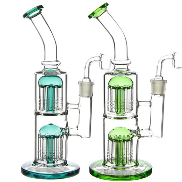 Bongs de vidro reto Hookahs Arm Tree Perc Percolator Smoke Water Pipe Dab Rigs Thick Smoking Oil Rig