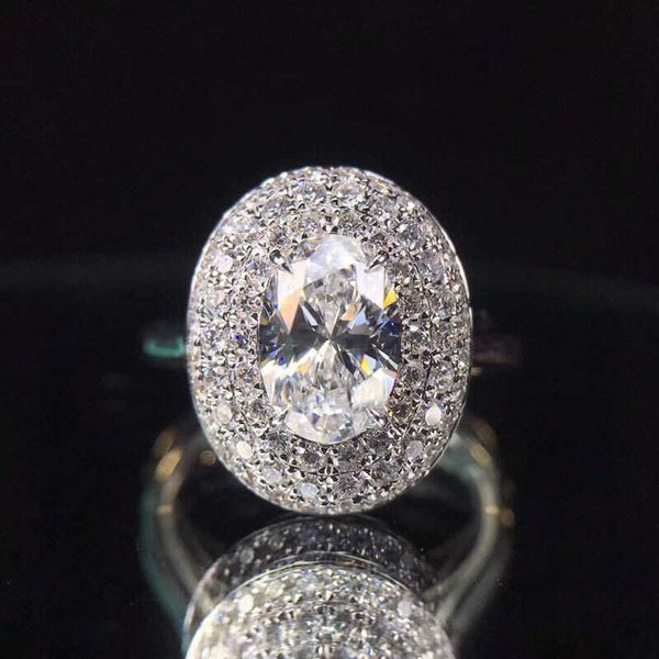 Solitario Anello Nuovo Classico di Lusso Delle Signore di Cerimonia Nuziale di Alta Qualità Micro Nail CZ Zircone Uovo di Piccione Grande AAAA Gioielli da Sposa Y2302