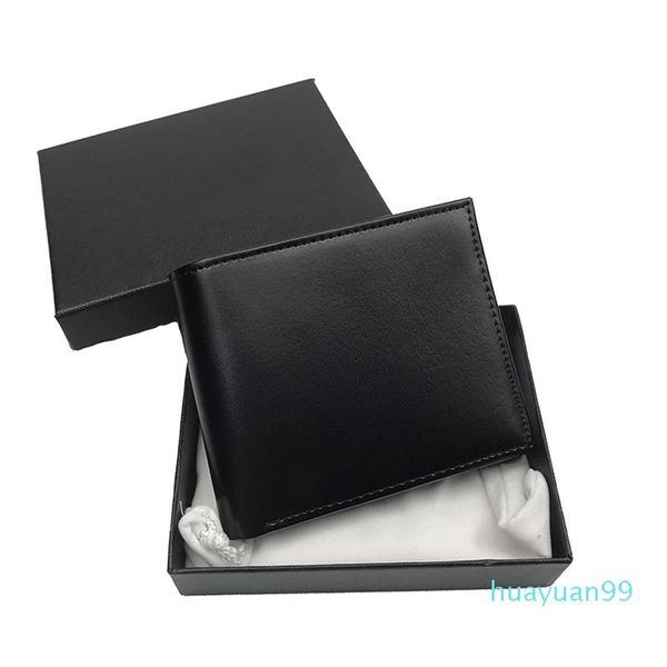 Portafoglio nuova carta borsa moda portafoglio tascabile stile sottile top porta carte di credito in pelle borsa scatola nera portafoglio sacchetto di sabbia314x