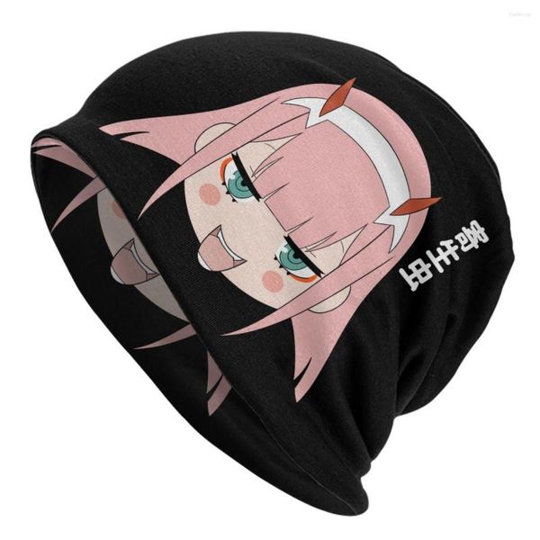 Boinas kawaii zero dois chapéus chapéus de moda para homens mulheres inverno querido querido no Franxx Skullies grades bonés