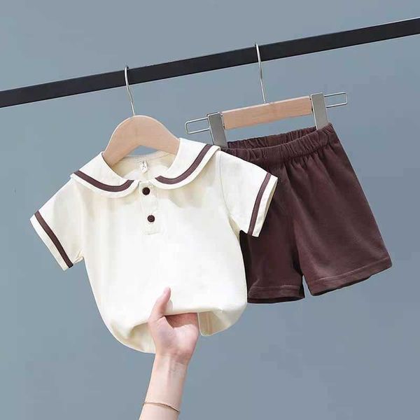 Conjuntos de roupas 2023 meninos de roupas espanholas de roupas babi garotas roupas de verão terno infantil infantil infantil calças shorts conjunto adolescentes figurinos fofos w230210