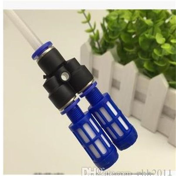 Weiteres Raucherzubehör: Blauer Twin-Schalldämpfer mit verstärktem Filter, Glas-Wasserpfeifen im Großhandel, Glaspfeifen-Armaturen