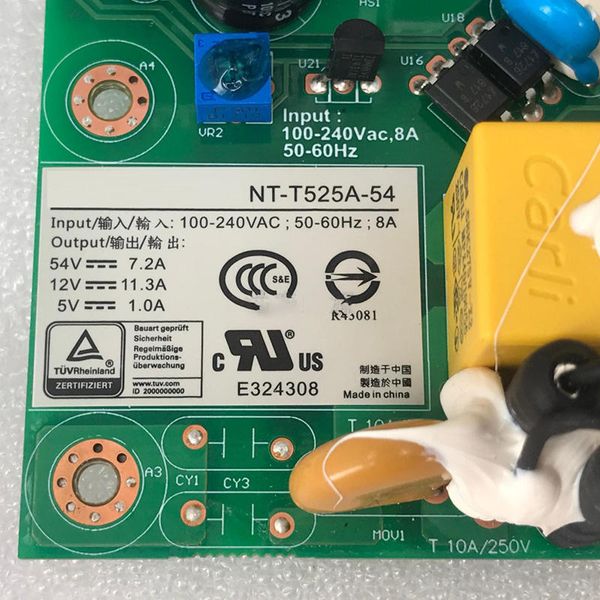 NT-T525A-54 für Coretronic Open Switching Power Board 54 V 7,2 A 12 V 5 V vollständig getestet, schnelle Lieferung