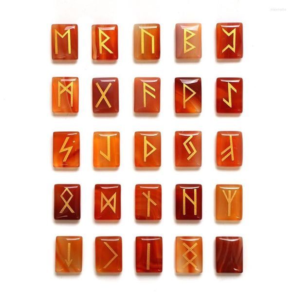 Collane con ciondolo 24 pezzi/set rune simbolo perline pendenti cristallo occhi di tigre quarzo nero ossidiana runica divinazione scritte cartomanzia