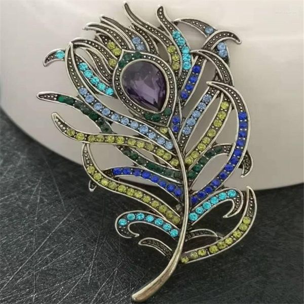 Broşes Vintage Victoria Tavus Kuşağı Art Deco Broş Kristal Damat Rhinestone ile Giyim Yakası Pin Düğmesi Dekorasyon