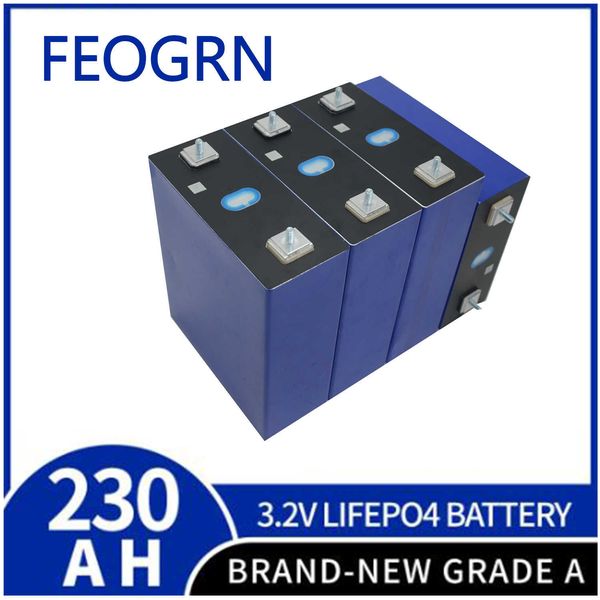 3.2V 230AH Grade A New LifePO4 Battery Cells Lithium Recarregável DIY 12V 24V 48V para carrinho de golfe do sistema de barcos a campista Carrinho de golfe