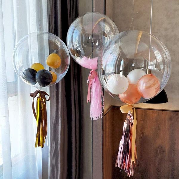 Decorazione per feste 10 pezzi grandi palloncini BOBO trasparenti luminosi da 24 pollici palloncini gonfiabili Natale matrimonio matrimonio compleanno decorazioni