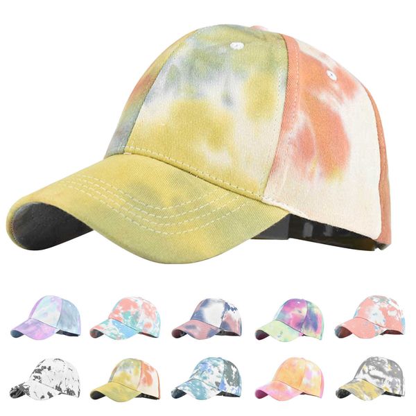 Ball Caps Baseball Cap Unisex Sommer Sonnencreme Tie Dye Print Bunte Baseball Cap Schirmmütze Verstellbare Snapback Trucker Hip Hop Hüte G230209