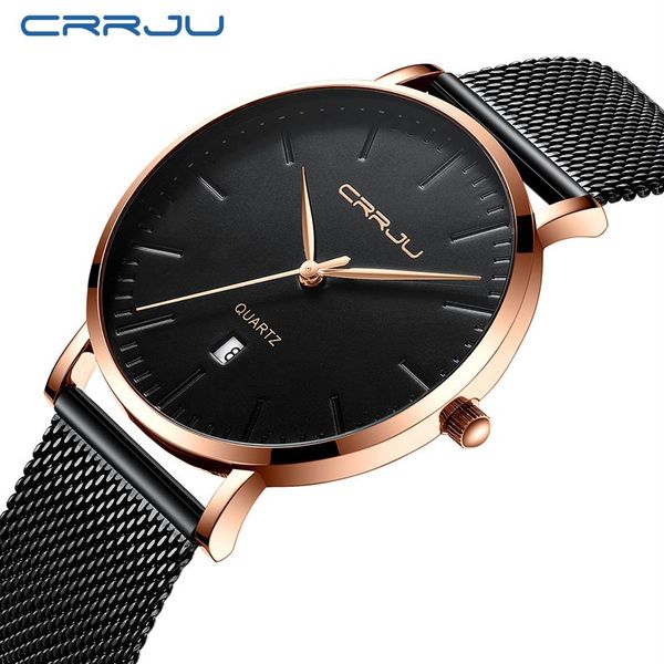 Мужские запястья Watches 2019 Luxury Brand Crrju Mens Quartz Watches Мужские бизнес -мужские часы джентльмены повседневные модные запястья 290 -е годы