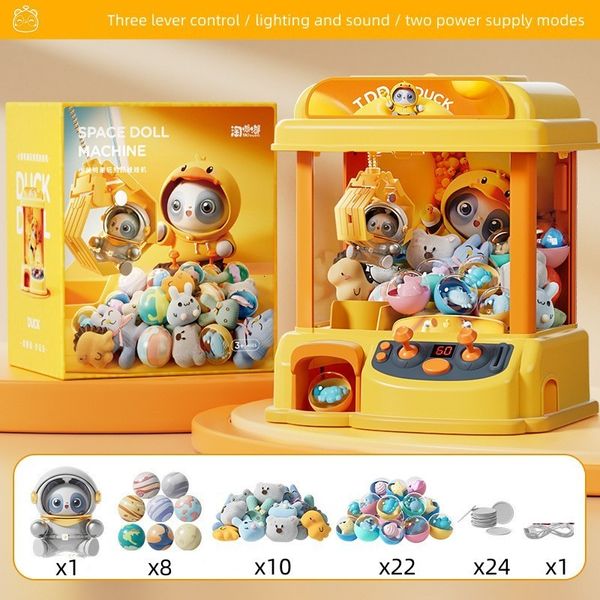 Strumenti Workshop Mini macchina per artigli Giocattoli per bambini Macchine per bambole automatiche fai-da-te Gioco a gettoni Gioco Gru con musica Regalo per bambini Anno 230209