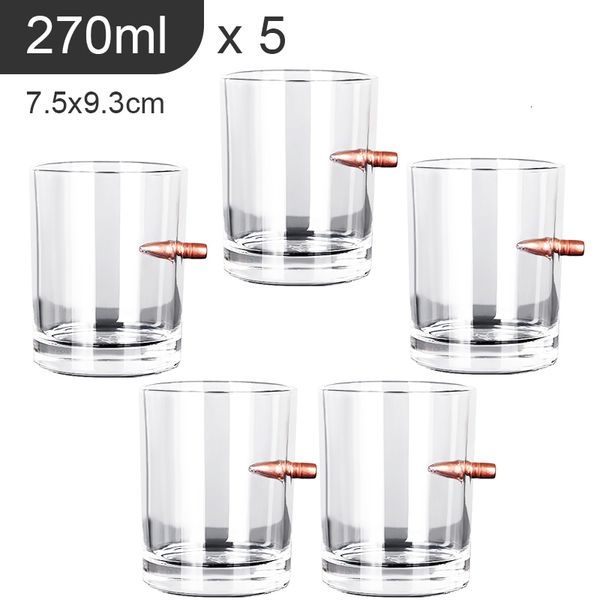 Bicchieri da vino Tazza da 270 ml con Bullet Rum Bar Cristallo Whisky Trasparente Fatto a mano Resistente al calore Tè Bevande Caffè Boccali da birra 230210