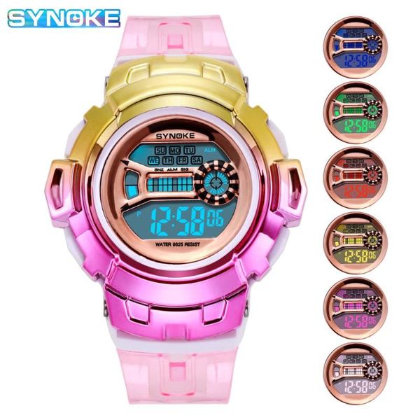 Relógios de pulso Synoke Women Women Digital Watches Colorful Moda G Impermeável LED Women's Watch Feminino Relogio Ladies Electronic