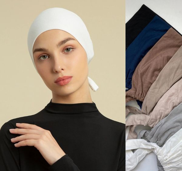 2023 neue Haar-Accessoires, modisch, modal, muslimische Innen-Hijab-Kappe, weicher Stretch, Damen-Untertuch, Motorhaube, einfarbig, islamischer Turban, Stirnband, Hut, verstellbar