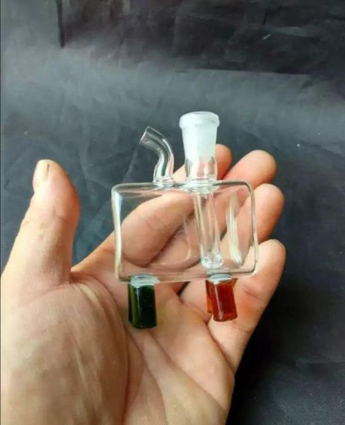 Piccola pentola quadrata di accessori per bong in vetro per bottiglie d'acqua, Tubi per fumatori in vetro colorati mini multi-colori Tubi a mano Best Spoon Glass Pipe