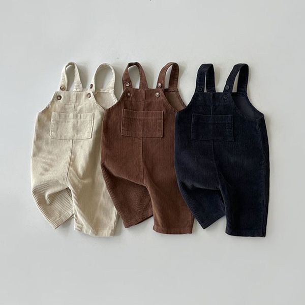 Strampler 3560C geboren Kleidung Jungen Cord Overall Herbst Winter Baby Mädchen Casual Trägerhose 230209