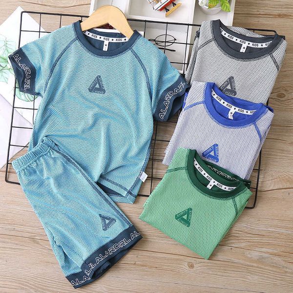 Kleidung Sets Kind Jungen Sommer T-Shirt Shorts 2 Stück Sport Fußball Basketball Anzug Kinder Baby Jungen Sommer Kleidung W230210