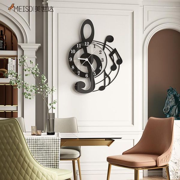 Relógios de parede Horloge Murale relógio vintage decorativo design moderno sala de estar preta adesiva de luxo em espelho acrílico 3d silencioso