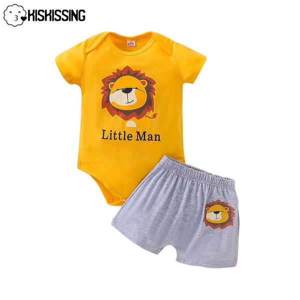 Kleidungssets KISKISSING Zweiteiliges Set für Kinder, Jungen, Neugeborene, Babykleidung für den Sommer, Charme, Tiermutter, Kinder, Kinderanzug, Babykleidung W230210