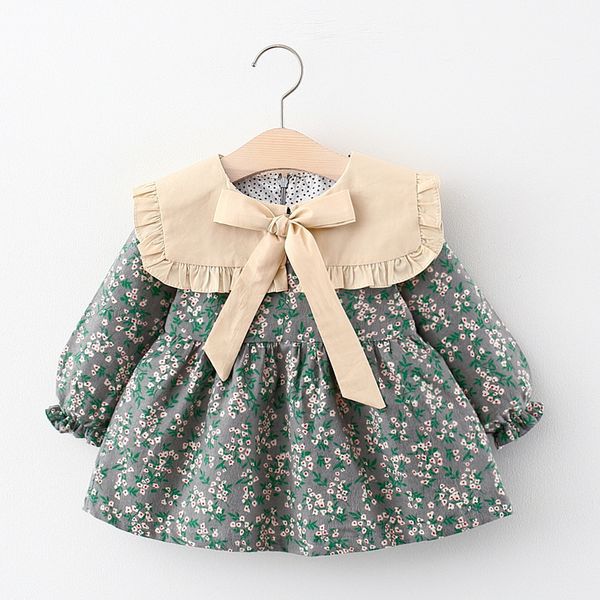 Robes de baptême né bébé filles printemps vêtements à manches longues floral pour 1 an anniversaire vêtements tenue porter 230209