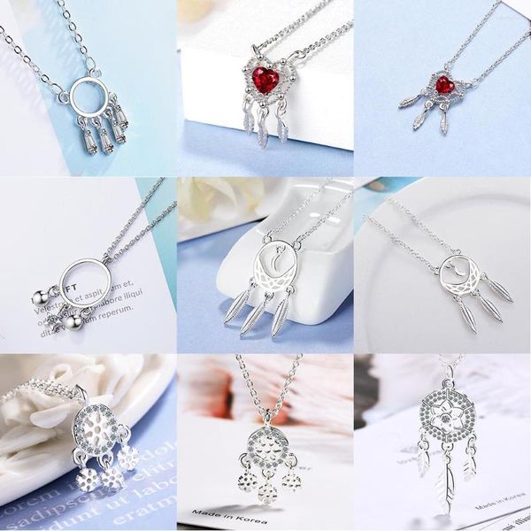 Colares de pingentes de pingente de pingente de cristal vermelho colar de pingentes de sonho para mulheres 2023 Moda coreana de moda coreana Jóia de jóias Chain Girl Girl