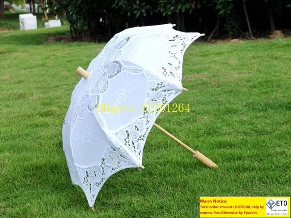 5pcslot envio rápido mais recente grande pequeno elegante parasols parasols guarda -chuva de casamento de noiva 2 cores disponíveis