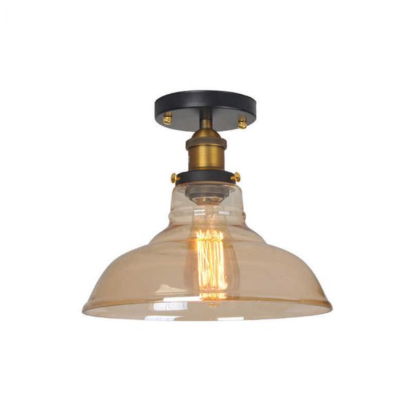 Lichter Vintage Licht Glas Lampenschirm Claer/Bernstein E27 Glühbirne 110-220V Korridor/Gang/Balkon/Loft Innenbeleuchtung LED Deckenleuchte 0209