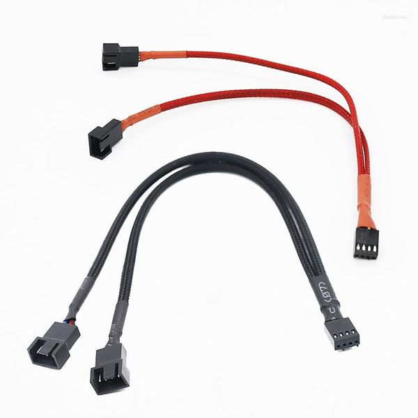 Компьютерные кабели 4PIN Black Black Wants Fans Cable Y Splitter Pwm Line Line Per Power Extension 27 см.