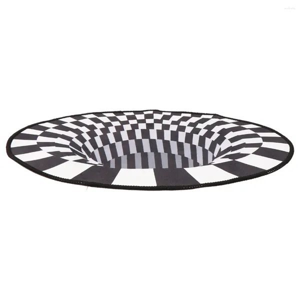 Ковры коврики ковер 3D иллюзия коврик коврики визуальная круглая оптическая зона спальня без заземления дыра отверстие черное украшение белое