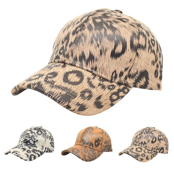 Ball Caps Suede Leopard Print Baseball Bap European e American Outdoor Street Sports Fashion D Eaves Cap G230209